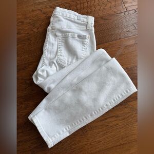 7 For All‎ Mankind White Distressed Skinny Jeans